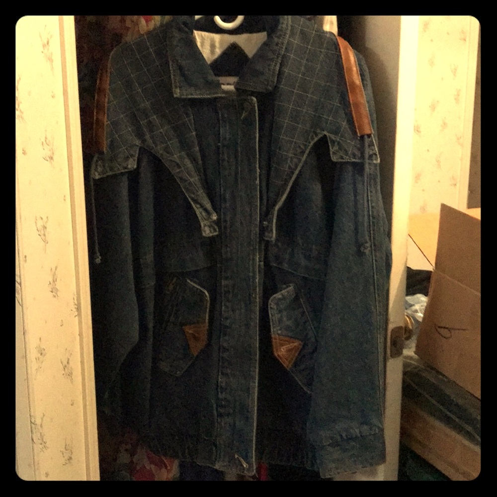 Vintage Jack Set denim jacket with leather